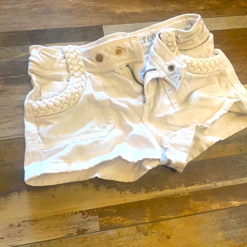 White denim shorts